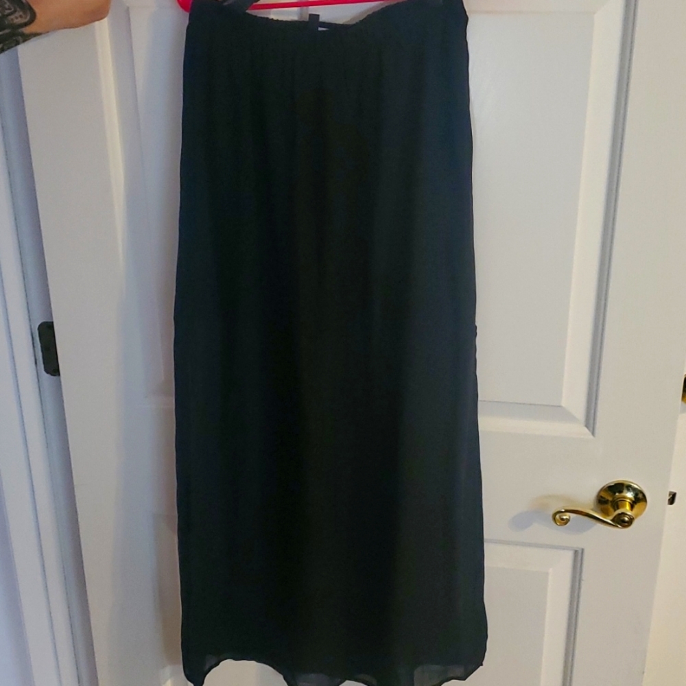 Black H&M Divided szS Layered Chiffon Skirt